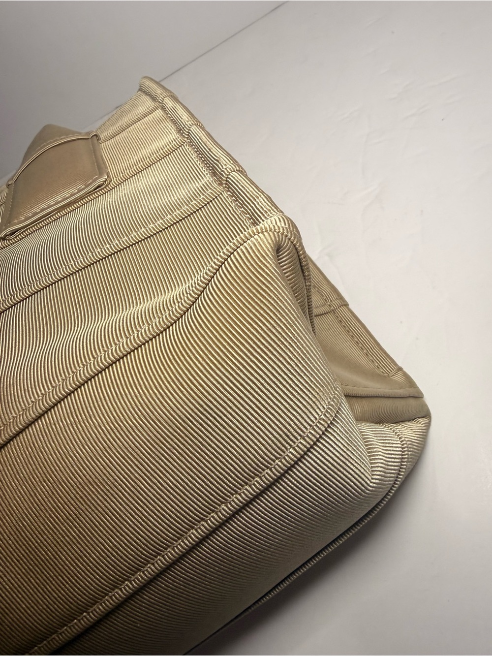 Ferragamo Beige Grosgrain Logo Mini Tote Handbag Italy - Picture 7 of 11